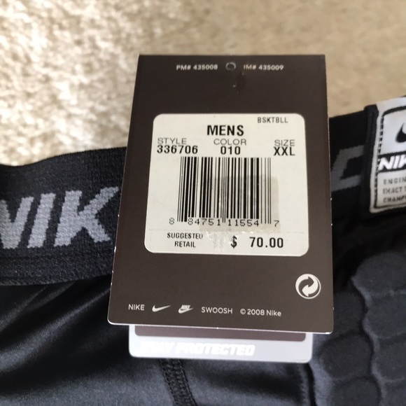 Men’s Nike Pro Combat Padded Compression Basketball Shorts Black XXL - Picture 3 of 6